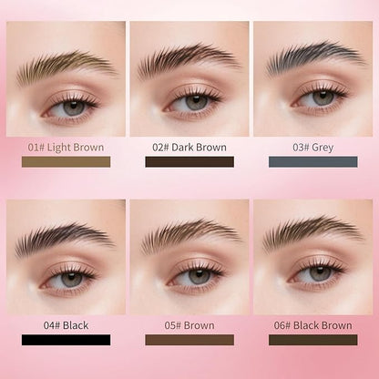 Eyebrow Pen, Waterproof Microblading Eyebrow Pencil, Eye Brown Makeup Pen with a Micro-Fork Tip for Women to Effortlessly Create Hair Like Natural Brows Grey