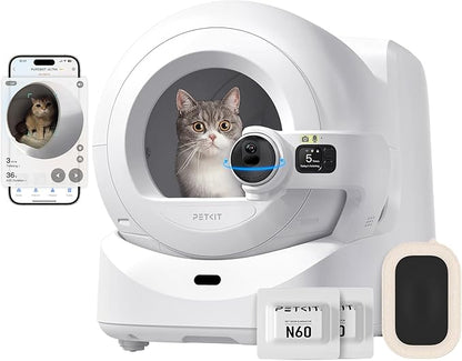 PETKIT Purobot Ultra Auto Waste Packing & Multi-Cat Toilet Behavior Ai Camera Tracking Automatic Self-Cleaning Cat Litter Box, Smart Robot with 5G WiFi App Control&Integration Safety&Odor Free