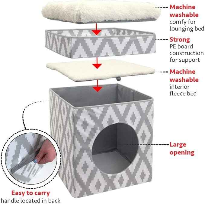 Kitty City Indoor Cat Cube Furniture, White Cube