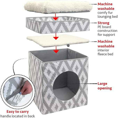 Kitty City Indoor Cat Cube Furniture, White Cube