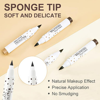 Freckle Pen, Natural Lifelike Faux Freckles Makeup Pen, Waterproof & Quick Dry, Soft Dot Spot Professional Faux Freckles, Create Magic Freckle Makeup (Light Brown)