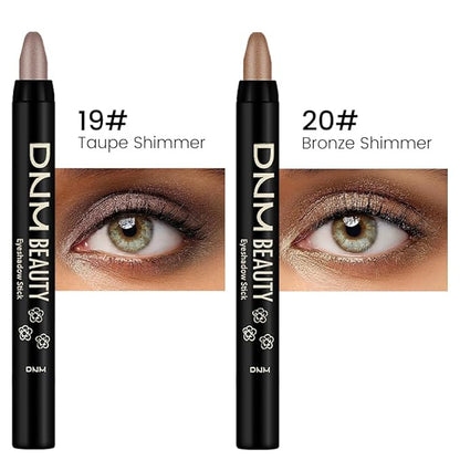 Kaely 2Pcs Cream Eyeshadow Sticks Set for Eyes Waterproof,Taupe Shimmer & Bronze Shimmer Matte Eye shadow Stick Pencil Pen Bulk sombras en crema para ojos 19+20