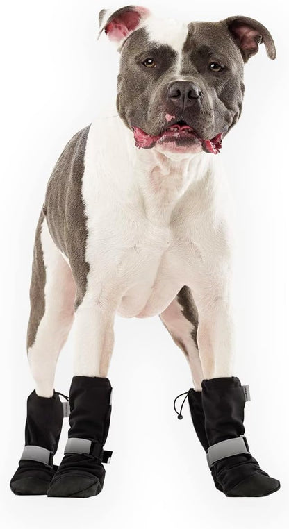 Canada Pooch Dog Winter Boots - Paw Protection, Anti-Slip Dog Shoes with Reflective Strap, Easy On for Small Medium Large Dog Booties - Black, Size 6