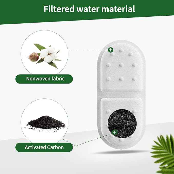 Apauk 8 Pack Replacement Filters/Sponges - Individually Packaged-Applicable to Cat Water Fountain Stainless Steel 108oz/3.2L, APAUK Automatic Pet Fountain Dog Water Dispenser
