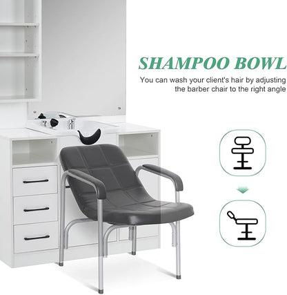 BarberPub Wall Mount Cabinet Barber Station with Mirror and Shampoo backwash Bowl Barbershop Salon Equipment 3140 (White)