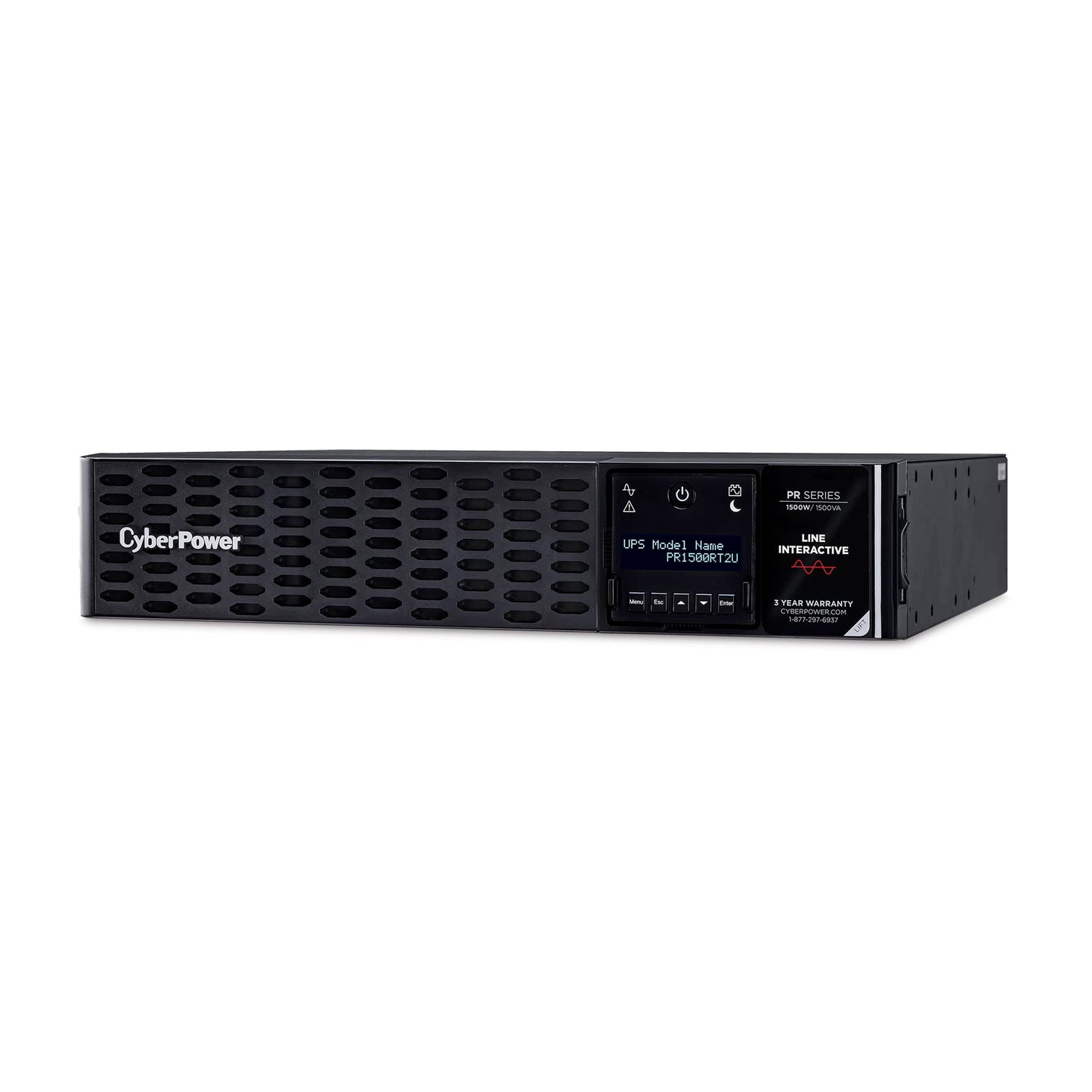 Cyberpower Pr1500Rt2U Smart App Sinewave Ups System, 1500Va/1500W, 8 Outlets, 2U Rack/Tower, Avr