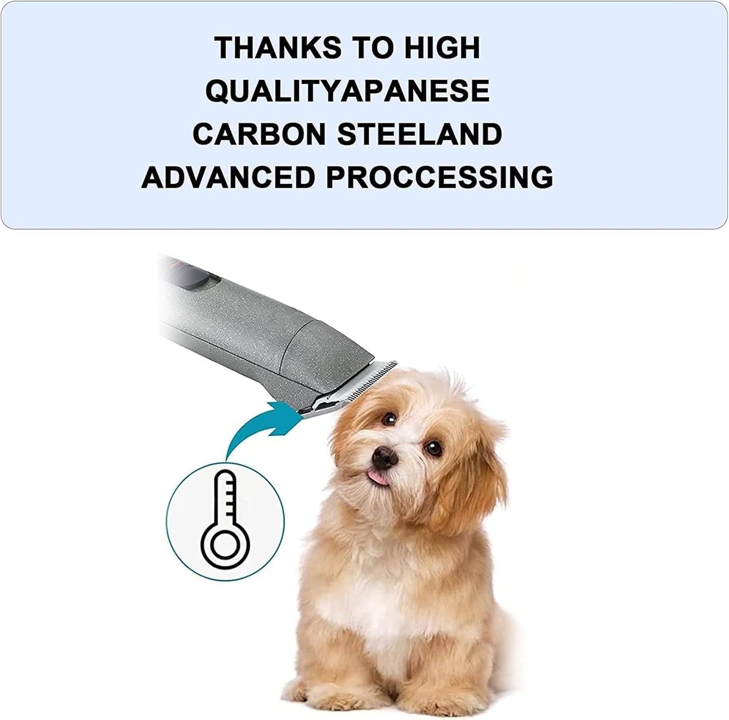 Audoc 4FC Blade Detachable Pet Clipper Replacement Blades, Ceramic and Stainless Steel, Compatible with Andis, Oster, and Wahl Clippers
