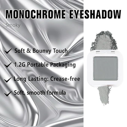 Kaely Pressed Single Eyeshadow Makeup, Smoky Gray Matte Highly Pigmented Monochrome Eye Shadow Palette, Waterproof Neutral Powder Mini Eyeshadow, sombras para ojos, Lightweight Blendable, 10