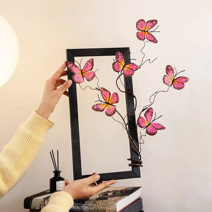 Artificial Butterfly Branche, Simulation Branch Stems with Fake Butterfly Floral Arrangement for Vase Filling Home Office Party Decoration (red)