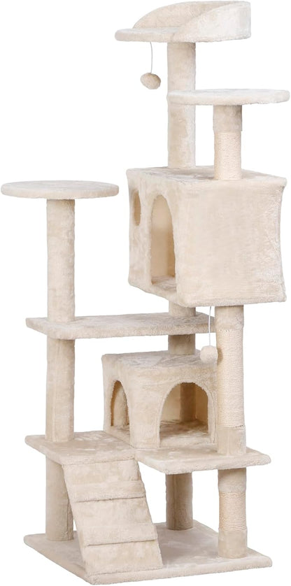 Nova Microdermabrasion 54 in Cat Tree Tower for Indoor Cats Multi-Level Cat Condo Cat Bed Furniture with Scratching Post Kittens Activity Center