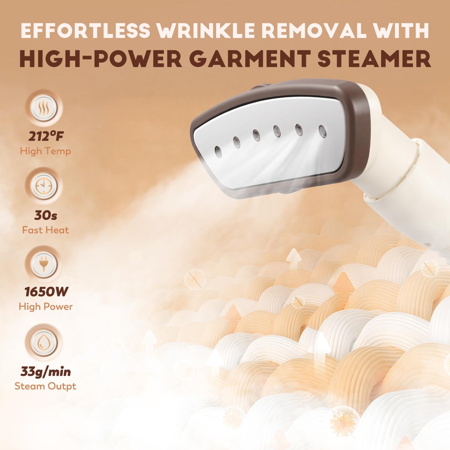 CGOLDENWALL Commercial Upgraded Standing Garment Steamer for Clothes with Drain Port 1650w Continuous 70 mins Powerful Steam 30s Fast Heat-up,Include Fabric brush, Ironing pad, Gloves,Trouser Clips