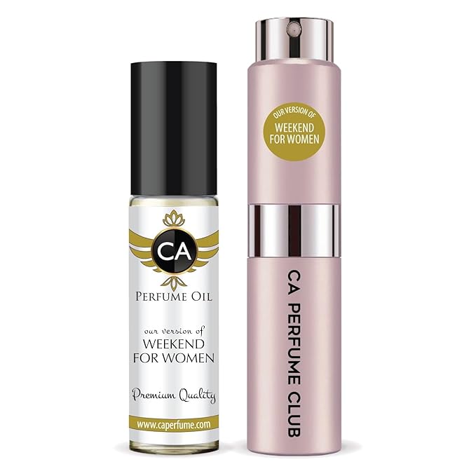 CA Perfume Duo Impression of Weekend For Women Perfume Layering Set Long Lasting Travel Size EDP + Body Oil Roll-On Bottle 0.27 Fl Oz+0.33 Fl Oz
