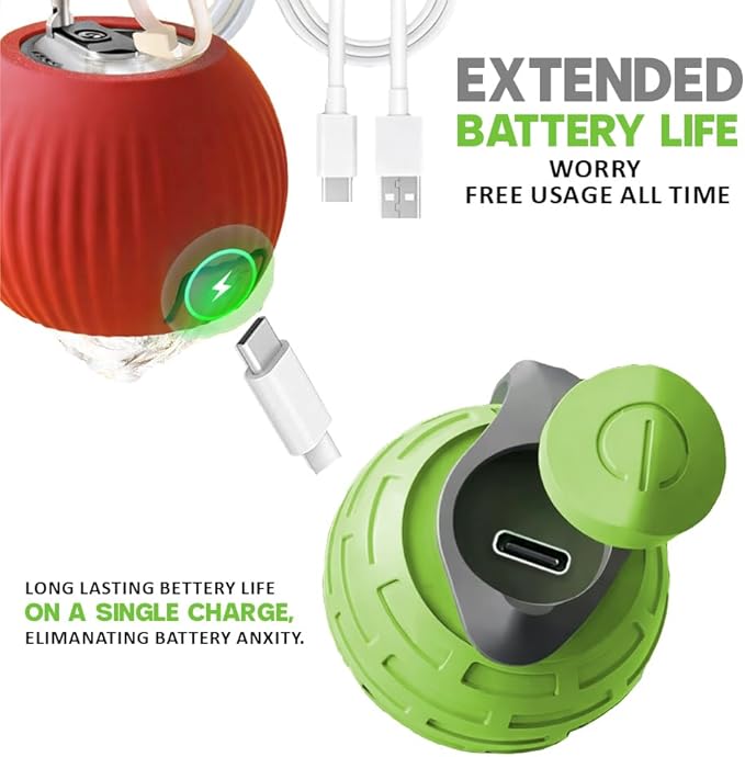 Interactive Cat Ball Toy – Smart Rolling Pet Ball with Obstacle Avoidance, USB Rechargeable, Cord Tail Design – Fun Enrichment Toy for Indoor Cats & Small Dogs (Green + Red)