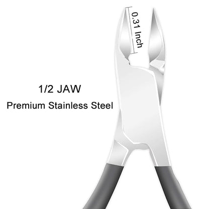 Ejiubas Cuticle Trimmer with Cuticle Pusher Cuticle Nipper Professional Grade Stainless Steel Cuticle Remover Cutter Clipper Durable Pedicure Manicure Tools (Grey)