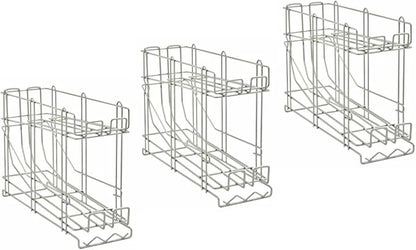 Commercial Wire Can Rack 3-Pack, Holds (12) #5 Cans or (8) #10 Cans, FIFO Design, Durable Metal Can Rack for Restaurants (28W-671)