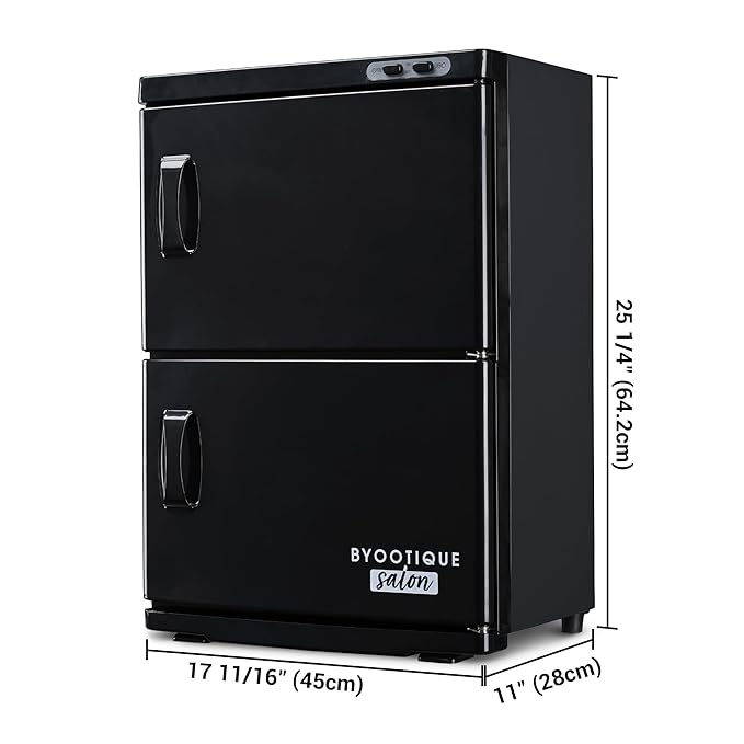 AW BYOOTIQUE Spa Towel Warmer Cabinet for Facial, 46L Extra Large Capacity, 2in1 Professional Black Double Hot Towel Cabinet Heater Machine for Beauty Salon,Barber,Massage,Hair Salon,Estheticians