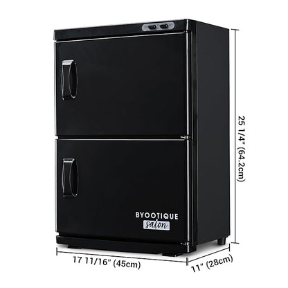 AW BYOOTIQUE Spa Towel Warmer Cabinet for Facial, 46L Extra Large Capacity, 2in1 Professional Black Double Hot Towel Cabinet Heater Machine for Beauty Salon,Barber,Massage,Hair Salon,Estheticians