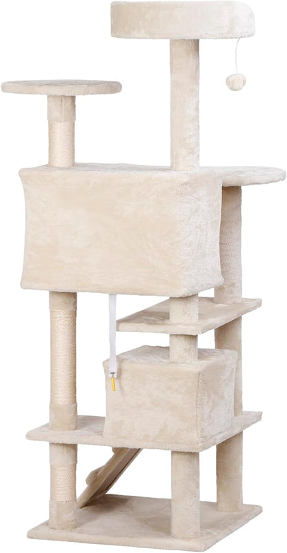 Nova Microdermabrasion 54 in Cat Tree Tower for Indoor Cats Multi-Level Cat Condo Cat Bed Furniture with Scratching Post Kittens Activity Center