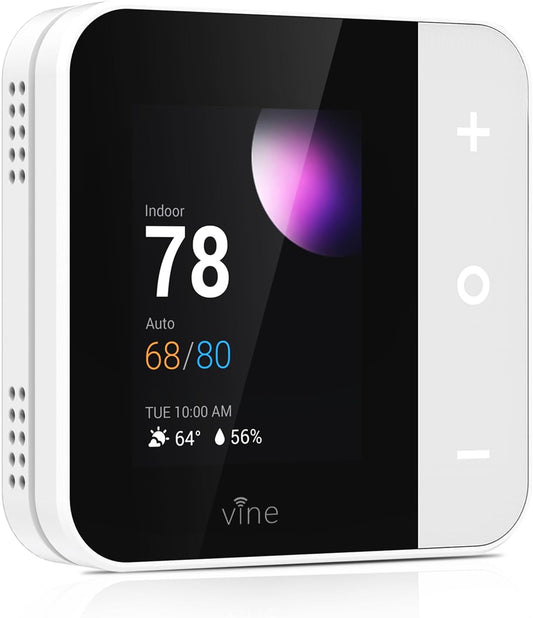 Thermostat for Home with Touchscreen Color Display, Wifi Smart Thermostat Compatible with Alexa and Google Assistant, 7Day/8Period Programmable, Energy Saving, C-Wire Required, Screen Size 2.8"