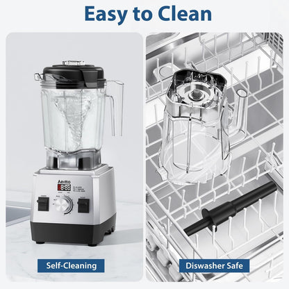 Blenders for Kitchen with 68Oz. Jar, 1800W Max Power Smoothie Blender, 3 Preset Programs & 7 Speeds, Professional Countertop Blender for Smoothies, Ice Crush, Frozen Drinks, Generation2 Silver