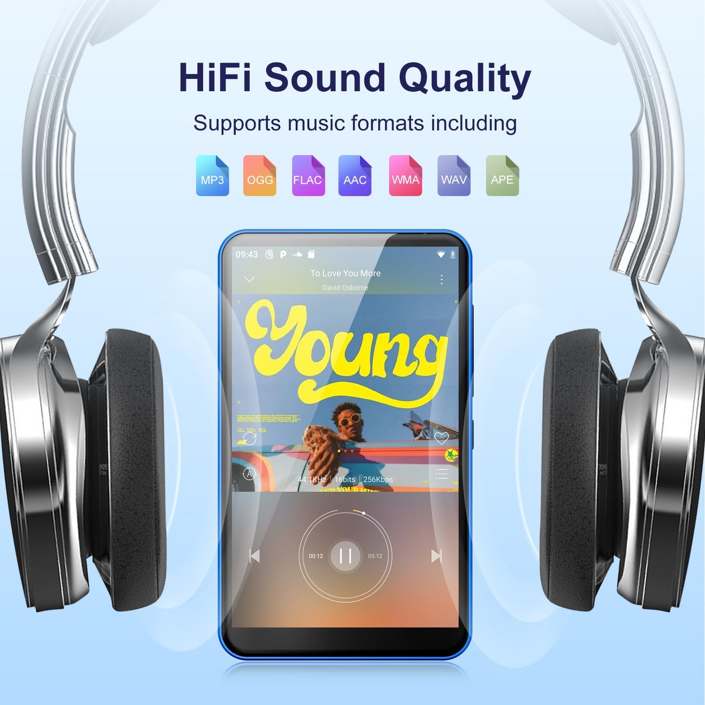 Fanvace 80GB MP3 Player with Bluetooth WiFi, 4" MP3 Players with Spotify, 2000mAh MP4 Player with Touch Screen, Android Music Player with Spotify Kids, Audible, Amazon Music, Play Store