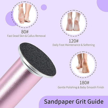 120PCS Coarse 80 Grit Replaceable Sandpaper Discs for Electric Foot Callus Removers - 42mm Heavy-Duty Foot File Refills - Fast Dead Skin & Callus Removal