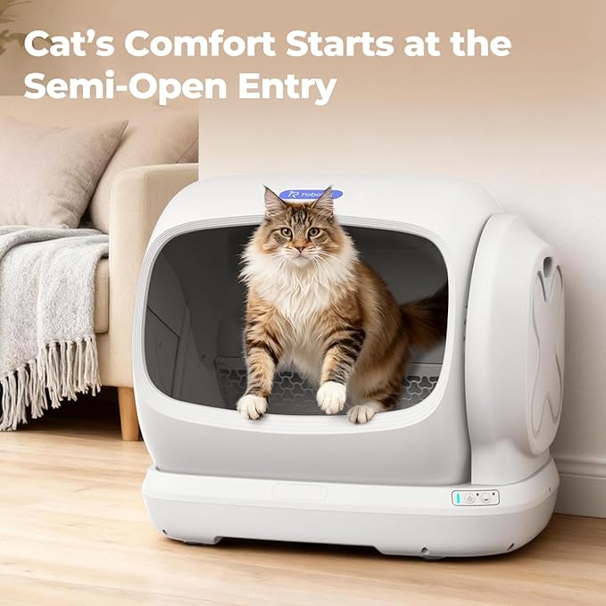 XXXL Self-Cleaning Cat Litter Box, 106L Extra-Large Automatic Cat Litter Box for Multiple Cats, Safety Sensor/Anti-Pinch Patent/Smart APP Control/Low Entrance/Double-Layer Defense/Easy Clean