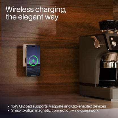 Twelve South Powerbug Qi2 Magnetic Wireless Charger & 35W Usb-C Hub, Slate - Works With Magsafe, Pixelsnap, And Qi2 Magnetic Pho