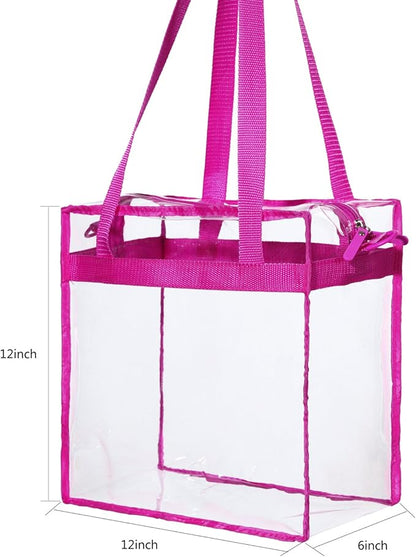 BAGAIL Clear Bags 12x6x12 Stadium Approved Clear Tote Bag with Zipper Closure Crossbody Shoulder Bag with Adjustable Strap