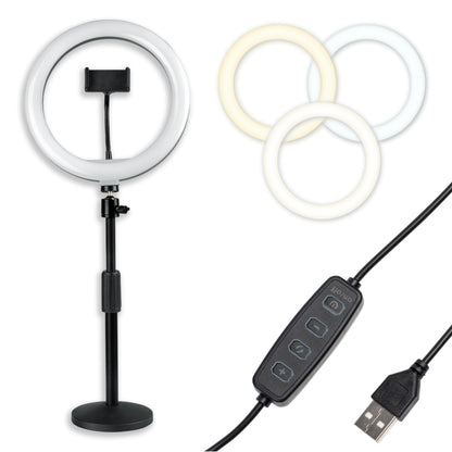 Gator Frameworks 10-Inch Led Desktop Ring Light Stand With Phone Holder And Compact Weighted Base, (Gfw-Ringlightdsktp)