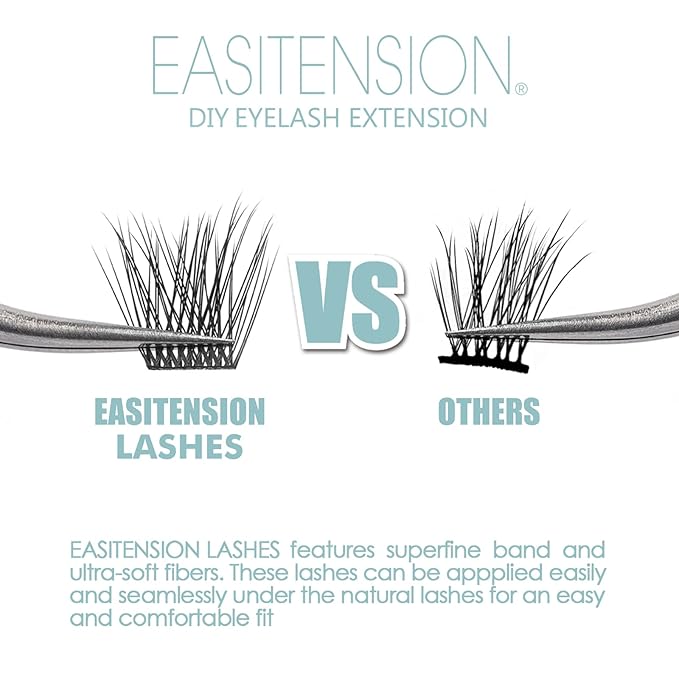 DIY Eyelash Extension, 3D Effect Individual Glue Bonded Clusters Volume Lashes pack, Home Eyelash Extension Lashes Pack (12MM-Volume)
