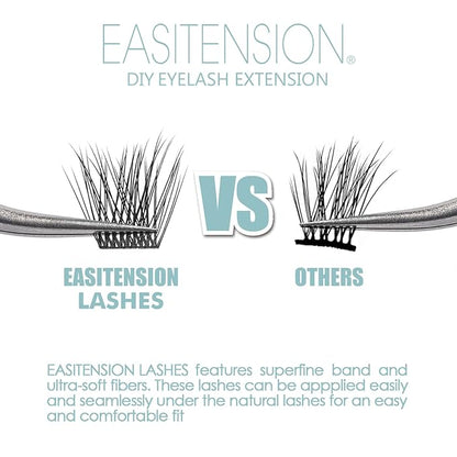 DIY Eyelash Extension, 3D Effect Individual Glue Bonded Clusters Volume Lashes pack, Home Eyelash Extension Lashes Pack (12MM-Volume)