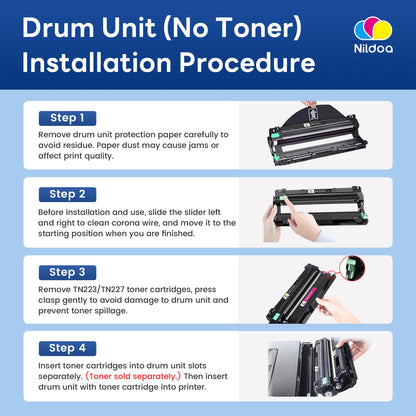 Dr223Cl Drum Unit Set 4 Pack Replacement For Brother Dr-223Cl Dr223Cl Mfc-L3710Cw Mfc-L3770Cdw Mfc-L3750Cdw Hl-L3270Cdw Hl-L3290