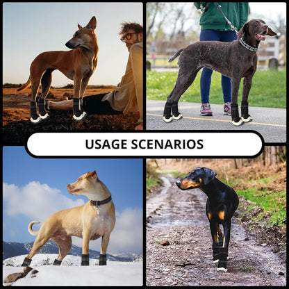 Dog Shoes for Hot Pavement Anti-Slip Dog Boots Waterproof Dog Shoes for Small to Large Dogs with Reflective Straps Pet Dog Boots for Hiking.4Pcs Soft Breathable Paw Protectors for Dogs