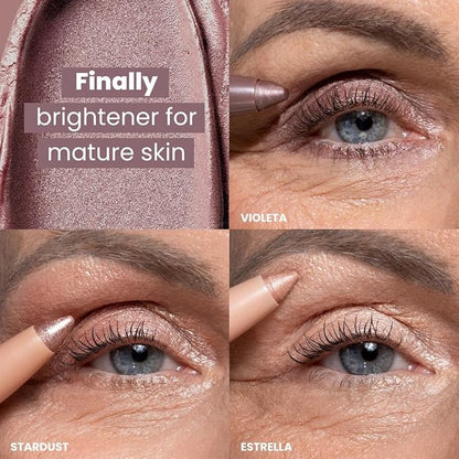 PRIME PROMETICS PrimeEyes Eye Brightener for Mature Women – Creamy Eye Shadow Sticks – Easy Application, Quick Eye Lift Effect – Hypoallergenic, Long Wear, Water-Resistant (Violeta)