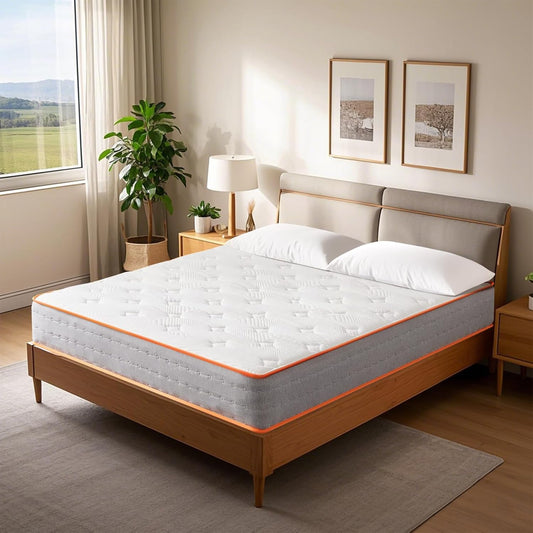 10 Inch Hybrid Mattress, Twin Size, Innerspring Bed Mattress, Memory Foam, Pressuer Relief and Breathable, Bed in a Box CertiPUR-US (Twin)