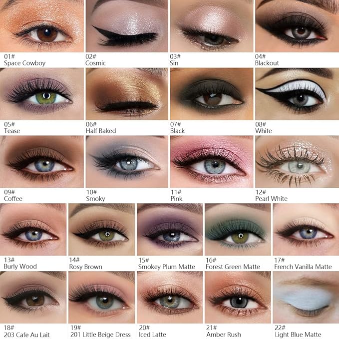 Kaely Pressed Single Eyeshadow Makeup, Smoky Gray Matte Highly Pigmented Monochrome Eye Shadow Palette, Waterproof Neutral Powder Mini Eyeshadow, sombras para ojos, Lightweight Blendable, 10