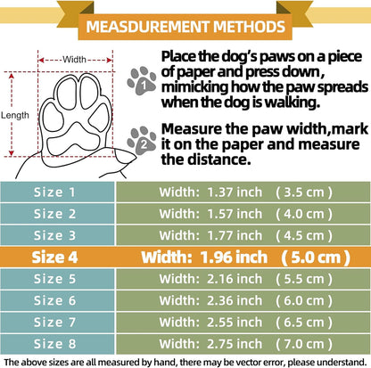 Hcpet Dog Boots for Large Dogs, Dog Shoes for Hot Pavement Winter Snow, Paw Protector Dog Booties Designed for Comfort and Breathability, Outdoor Booties for Small Medium Dogs for Hiking Brown Size 4