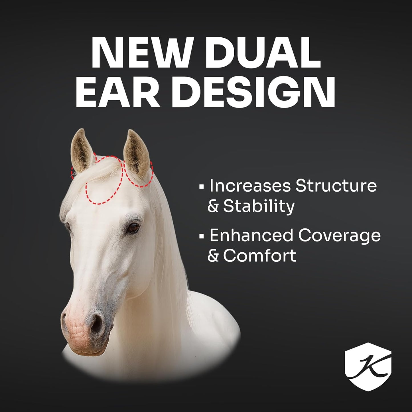 Kensington UV Fly Mask with Fleece Trim - Protective Mask with Dual Ear Opening & Forelock Freedom - Large, Lavender Mint