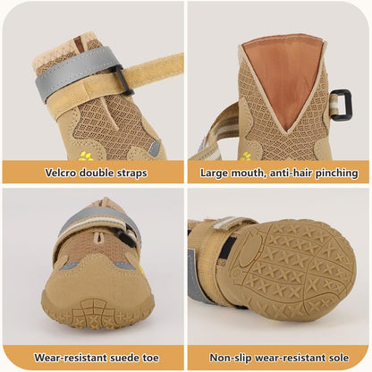 Dog Shoes for Large Medium Small Dog, Mesh Breathable Dog Shoes for Hot Pavement, Anti-Slip Dogs Boots Paw Protectors with Reflective for Outdoor Walking Indoor Hardfloors (Size 5)
