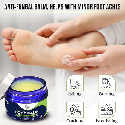 FOOT CURE Tea Tree Oil Balm – Moisturizer for Dry Cracked Feet – Instantly Hydrates & Soothes Irritated Skin & Athlete's Foot – Best Foot Care for Women and Men (Pack of 2)