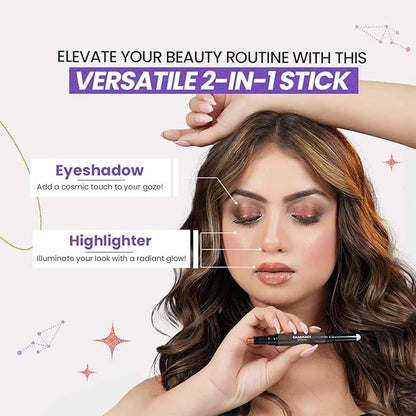 CHARMACY Multichrome 2 in 1 Cream Eyeshadow Stick, Waterproof Eye Brightener Highlighter Stick Makeup, High Pigmented, Smudge-Proof, Vegan & Cruelty-Free (#901)