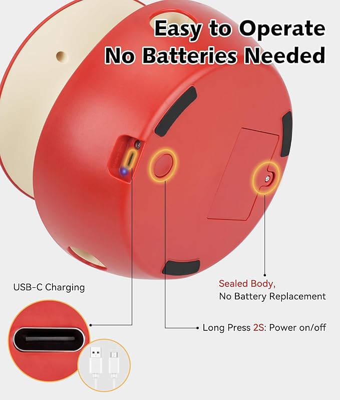 Joytale Interactive Cat Toy for Bored Indoor Cats, Automatic 10-Hole Whack A Mole Apple Toy, 2-in-1 Electric Motion Sensor Toy with Teaser Wand, USB Rechargeable, Boredom Relief, Red