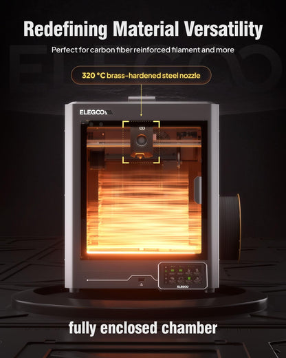 Elegoo Centauri Carbon 3D Printer, Corexy 500Mm/S High Speed Printing With Auto Calibration, 320C Nozzle And Built-In Camera, Re