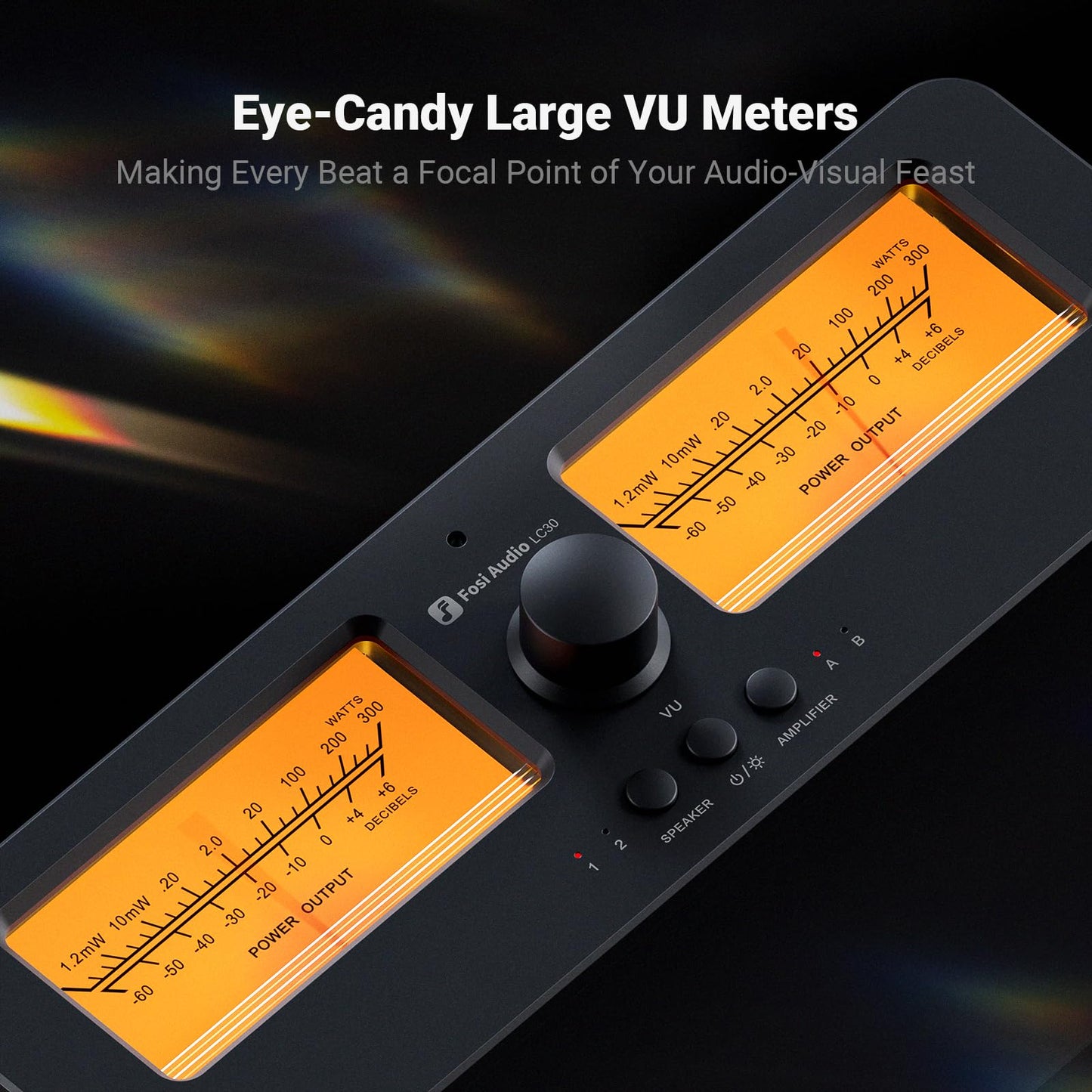 Fosi Audio Lc30 Vu Meter Amplifier Speaker Selector Switch Box Audio Visualizer 2 In 2 Out Vintage Switcher For High Power Stere