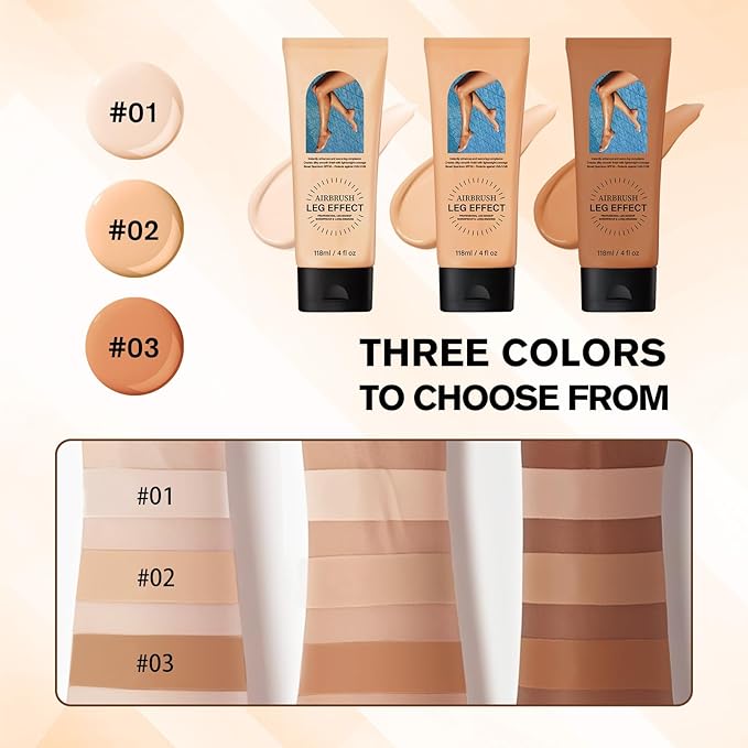 Leg Makeup Waterproof No Transfer,Flawless Legs Body Scar Tattoo Cover Up Makeup Waterproof Long Last Concealer for All Skin Tones. (03# Bronze)