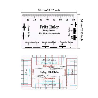 Set Of 3, Notched Straight Edge Guitar Luthiers Tool, String Action Ruler Gauge, Fret Rocker String Height Gauge For Most Guitar