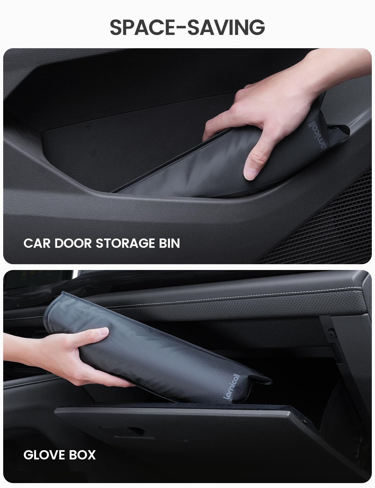Lamicall Car Windshield Sunshade Umbrella – 5-Layer UV Block, 10-Rib Fiberglass Frame for Heat Insulation, 57"x33" Front Window Interior Sun Protection, for Medium Sedan, SUV Windshield