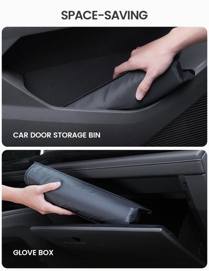 Lamicall Car Windshield Sunshade Umbrella – 5-Layer UV Block, 10-Rib Fiberglass Frame for Heat Insulation, 57"x33" Front Window Interior Sun Protection, for Medium Sedan, SUV Windshield
