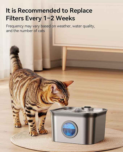 6 Pack New Version Replacement Filters + 6 Pump Sponges for Feelneedy Stainless Steel Cat Water Fountain [FN-W22] - 99oz/2.8L Pet Water Fountain Filters